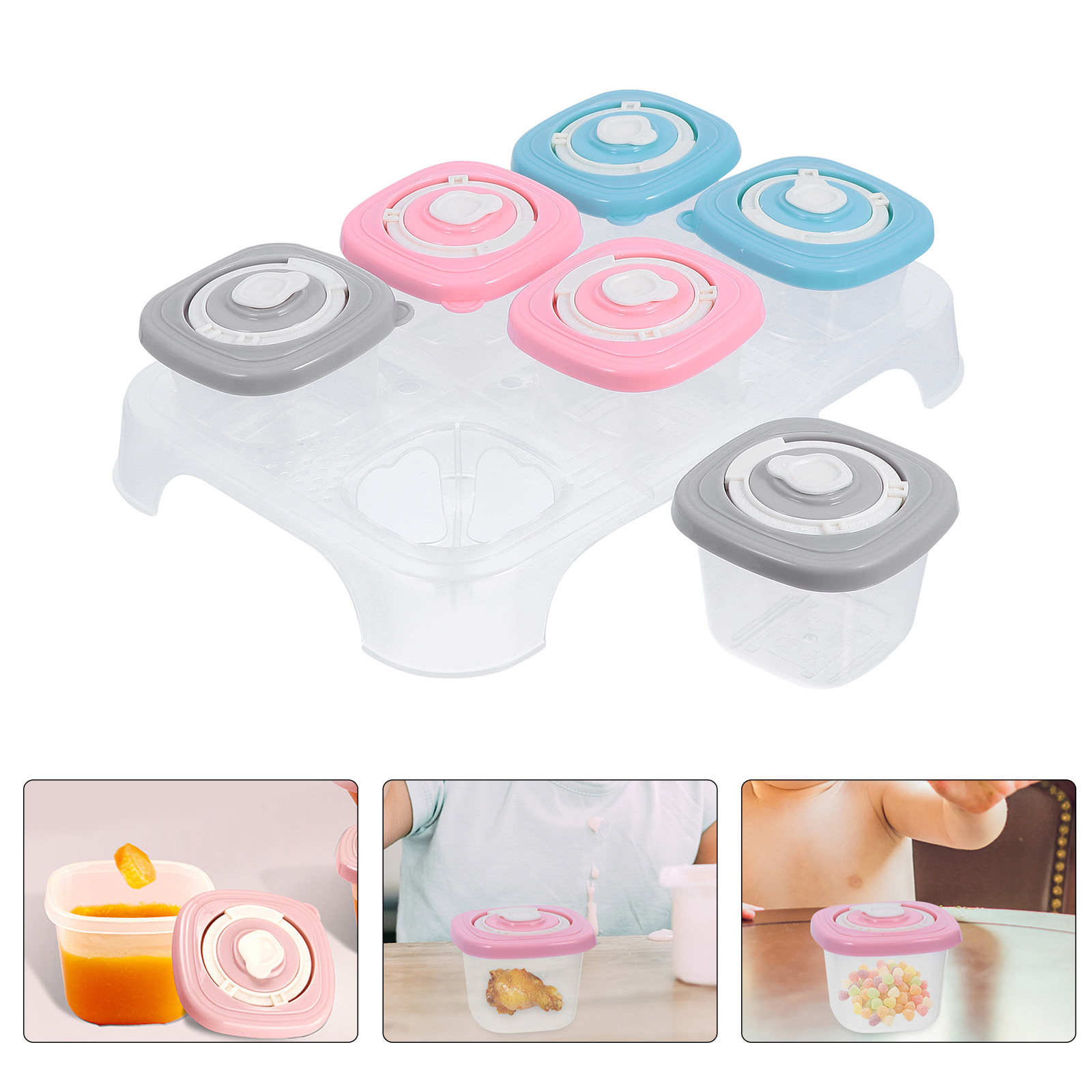 Baby Food Tray - 1Set Baby Food Box Blocks Safe