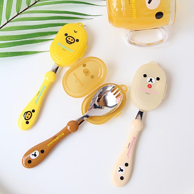 Baby Food Utensils - Rilakkuma Spoon Fork Integrated New Anime