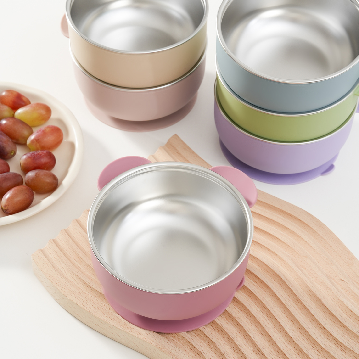 Baby Food Tray - 1PC Removable Silicone Stainless Steel Baby