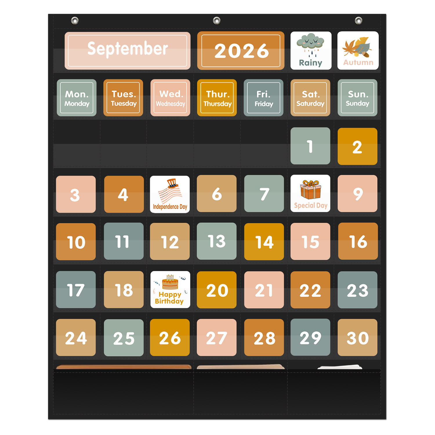 Large Boho Calendar Pocket Cha - Baby Food Chart avis et prix