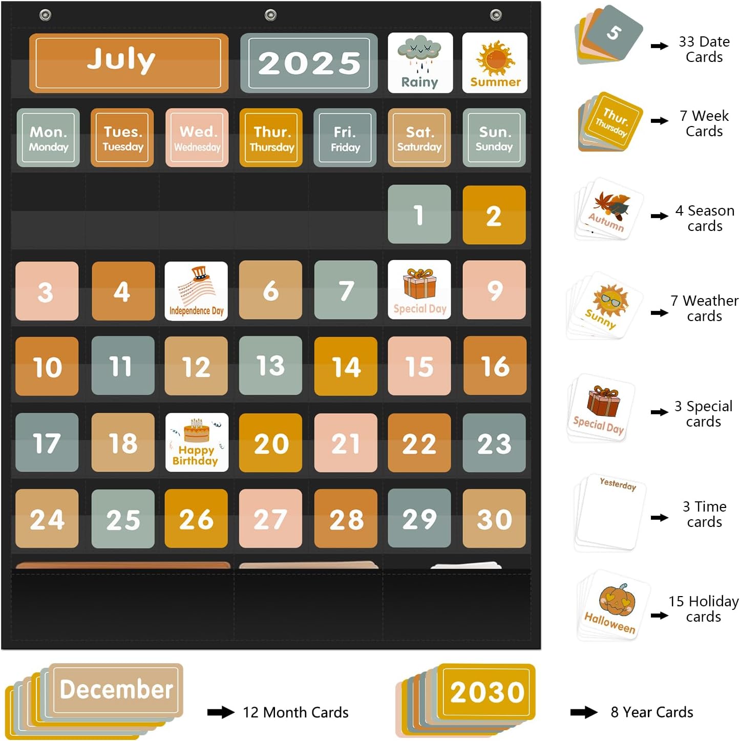 Large Boho Calendar Pocket Cha - Baby Food Chart avis et prix