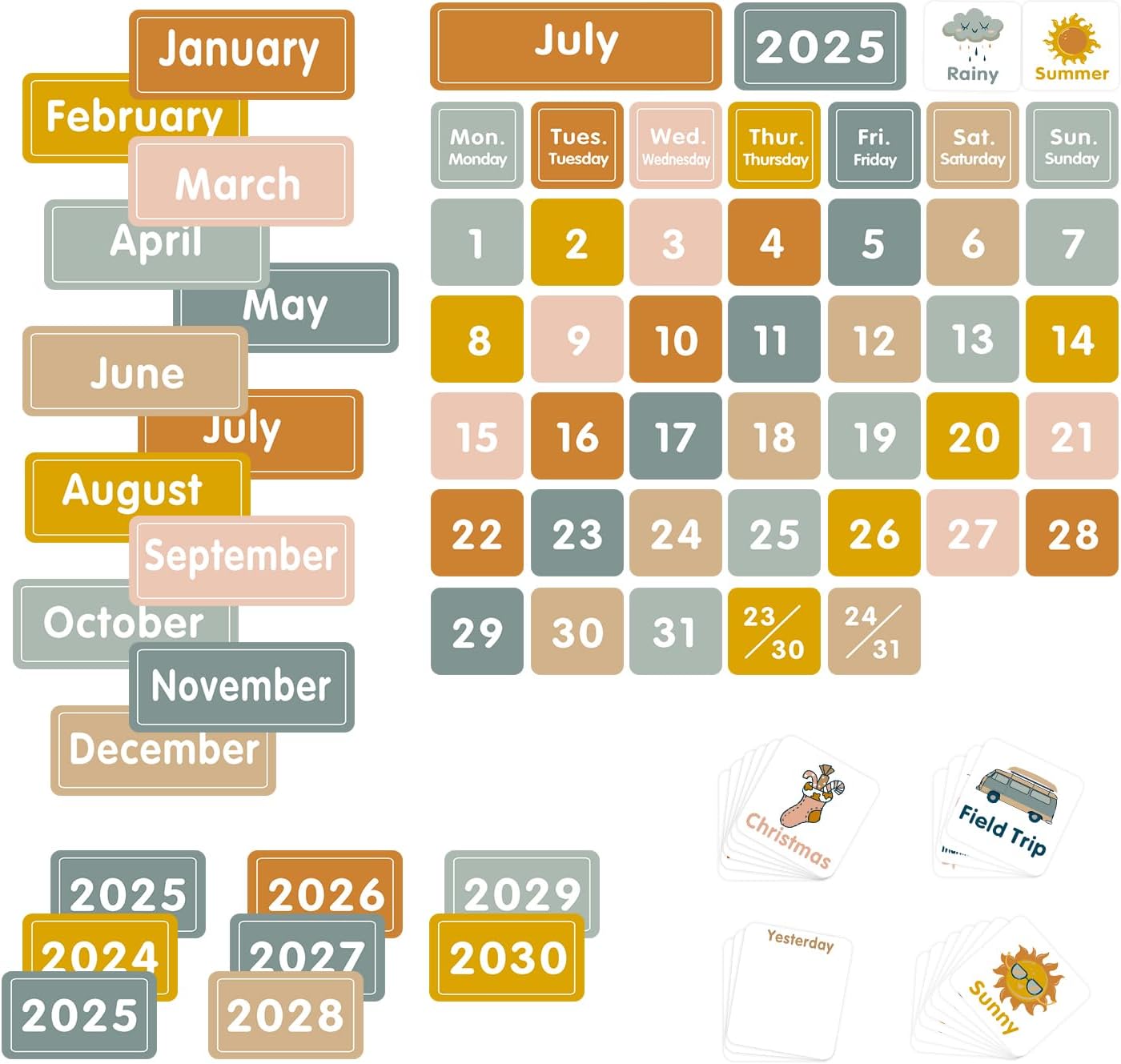 Large Boho Calendar Pocket Cha - Baby Food Chart avis et prix
