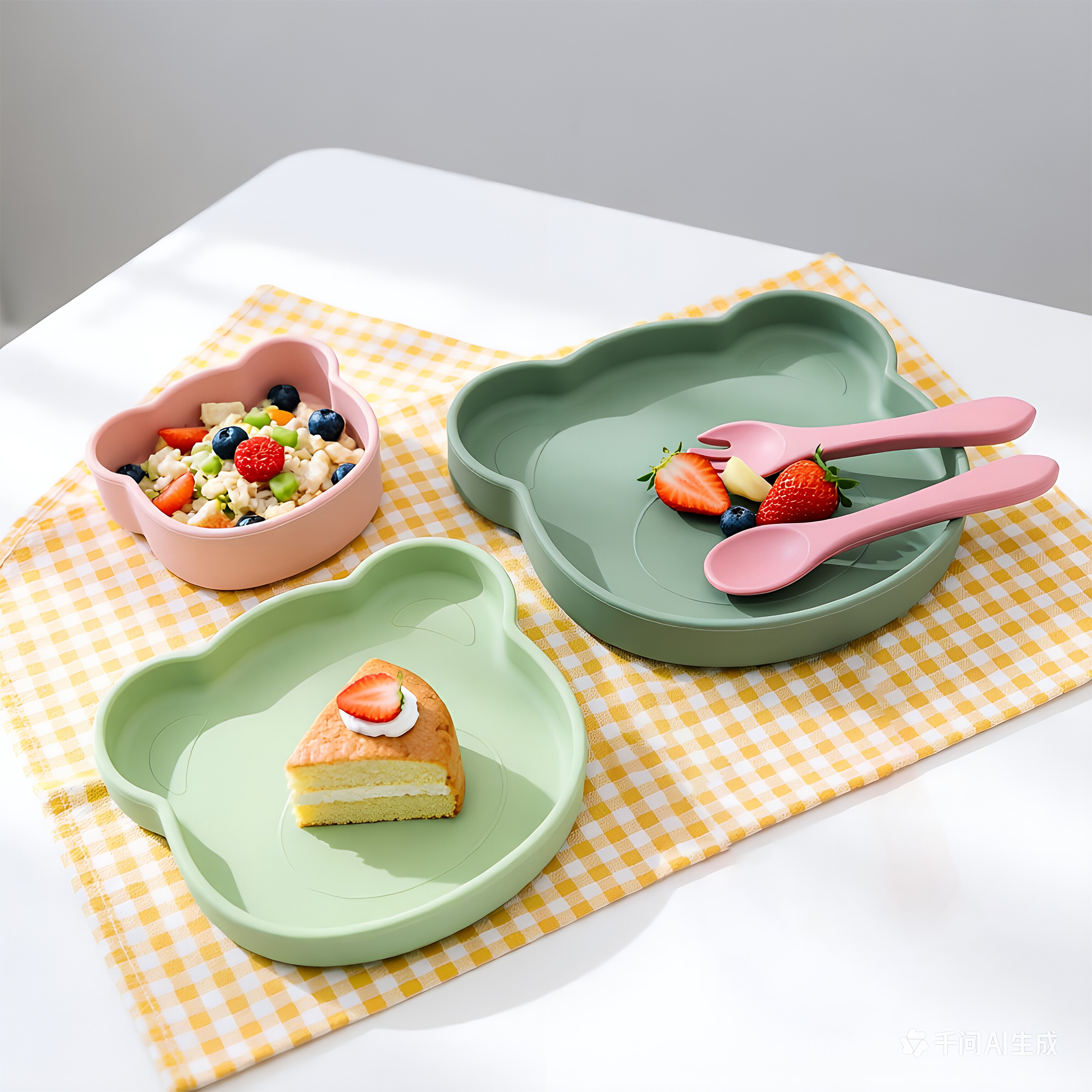 Cartoon Silicone Toddler Plate - Baby Food Chart avis et prix