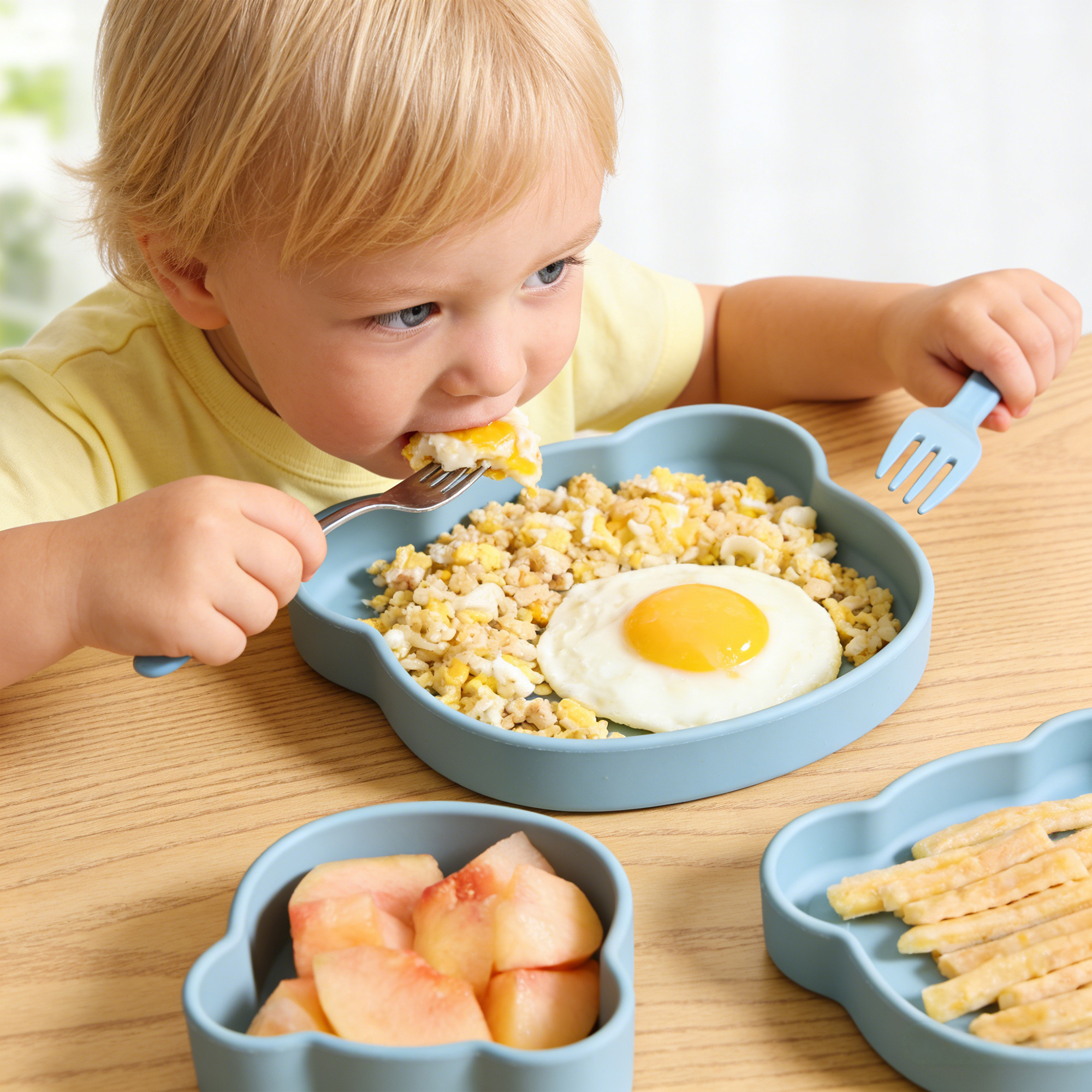 Cartoon Silicone Toddler Plate - Baby Food Chart avis et prix