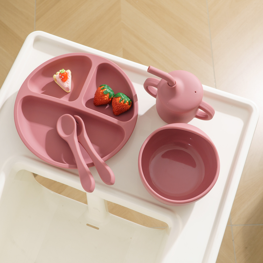 5PCS Baby Silicone Tableware S - Baby Food Tray avis et prix