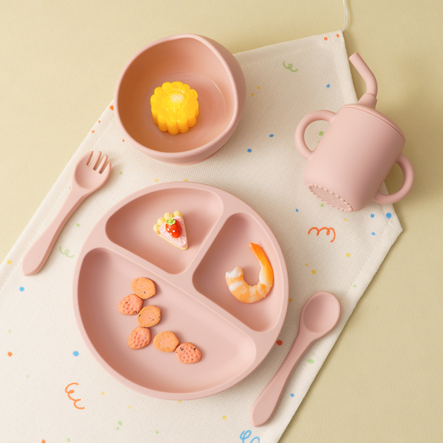 5PCS Baby Silicone Tableware S - Baby Food Tray avis et prix