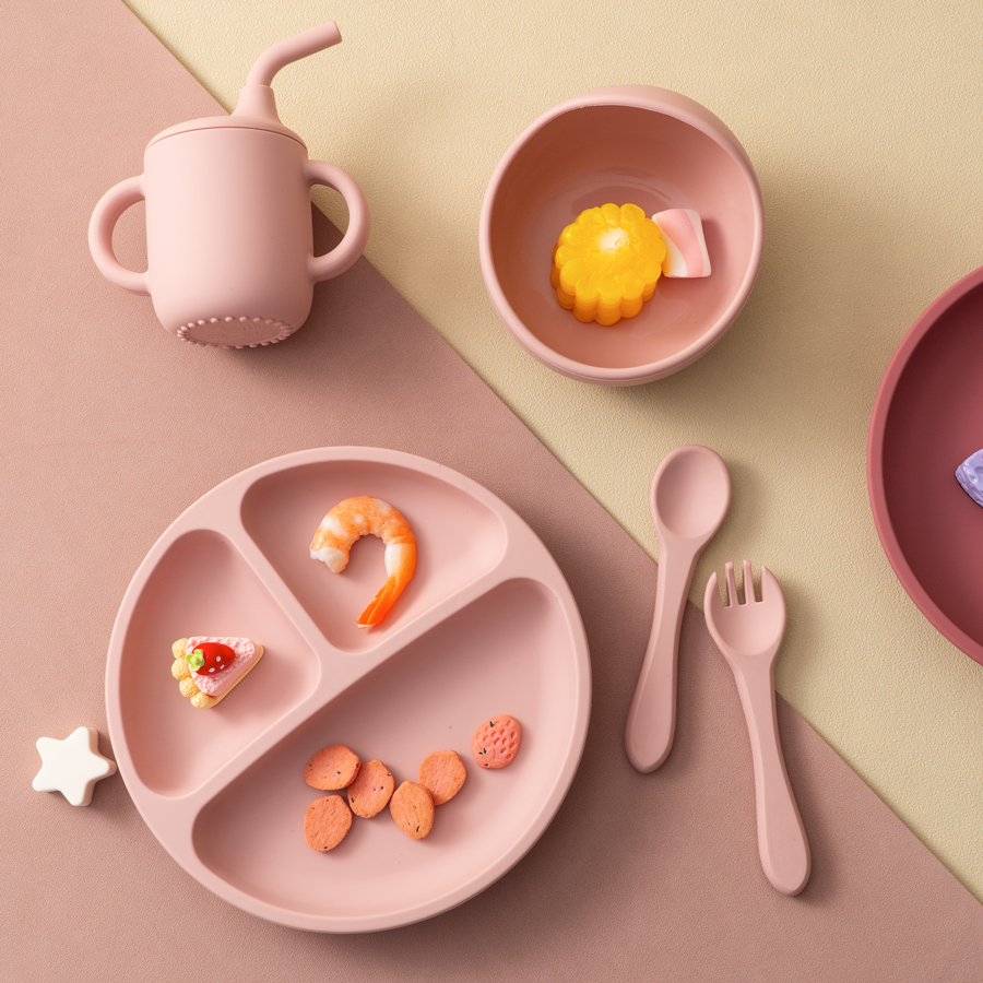 5PCS Baby Silicone Tableware S - Baby Food Tray avis et prix
