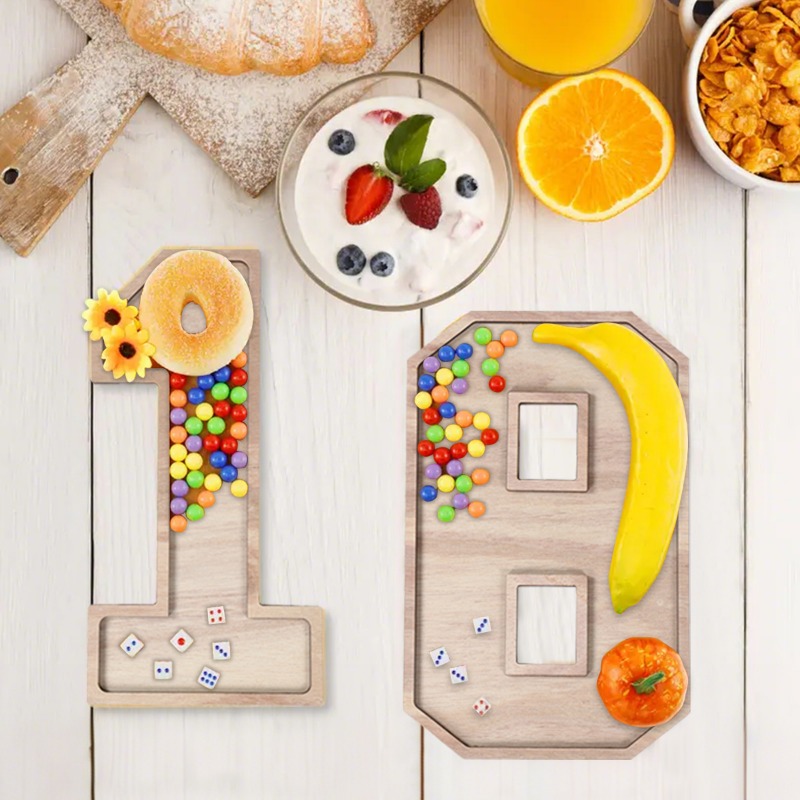 Large Wooden Number Charcuteri - Baby Food Tray avis et prix
